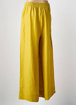 Pantalon large tissage popeline taille normale vert MAT. femme