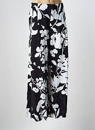 Pantalon large tissage popeline taille haute noir MAT. femme