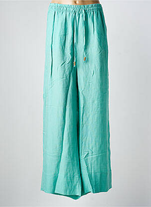Pantalon large tissage crêpe taille normale vert MAT. femme
