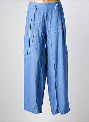 Pantalon cargo taille haute taille haute bleu MAT. femme