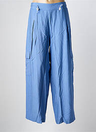 Pantalon cargo taille élastique taille haute bleu MAT. femme