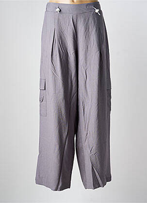 Pantalon cargo taille haute taille haute gris MAT. femme