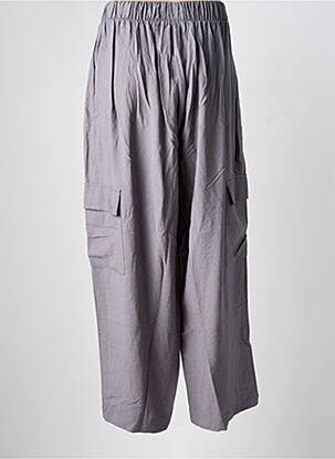 Pantalon cargo taille haute taille haute gris MAT. femme