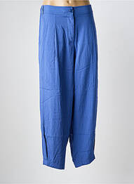 Pantalon droit tissage popeline taille haute bleu MAT. femme