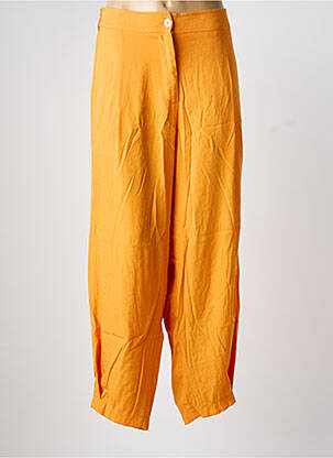 Pantalon droit tissage popeline taille haute orange MAT. femme