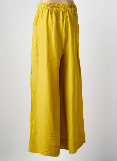 Pantalon large tissage popeline taille normale vert MAT. femme