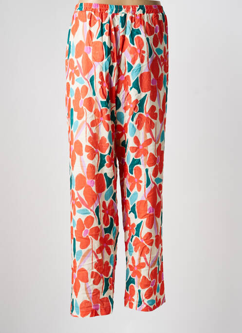 Pantalon droit taille élastique taille normale orange FRANCK ANNA femme