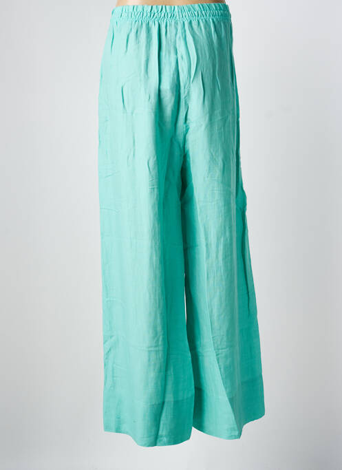 Pantalon large tissage crêpe taille normale vert MAT. femme