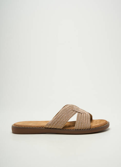 Mules/sabots tissage satiné talon plat jusqu'à 3cm or EXÉ femme