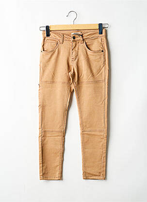 Pantalon slim tissage popeline taille ajustable marron GARCIA garçon