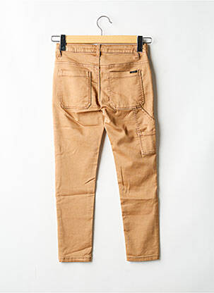 Pantalon slim tissage popeline taille ajustable marron GARCIA garçon