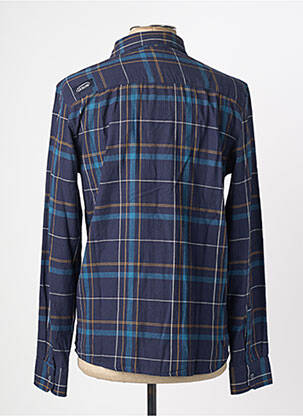 Chemise manches longues poignets boutonnés bleu OXBOW homme