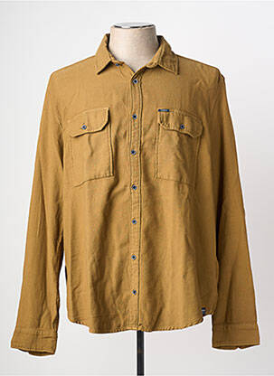 Chemise manches longues poignets boutonnés marron GARCIA homme