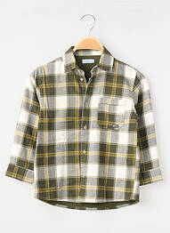 Chemise manches longues tissage popeline vert MAYORAL garcon