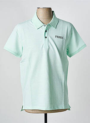 Polo coupe droite manches courtes vert FERRE homme