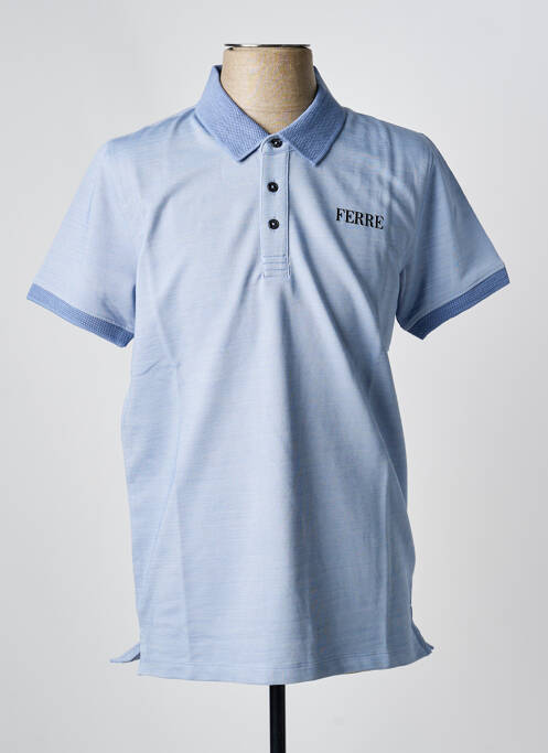 Polo coupe droite manches courtes bleu FERRE homme