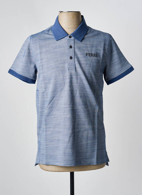Polo coupe droite manches courtes bleu fonce FERRE homme