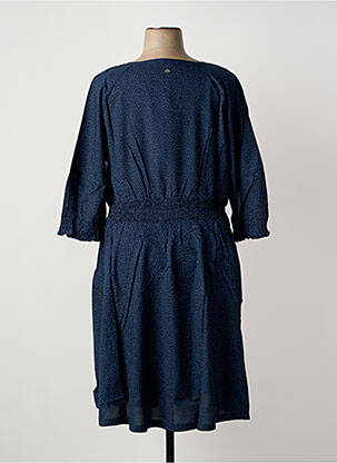 Robe mi-longue imprimé fantaisie manches longues bleu SHEEGO femme