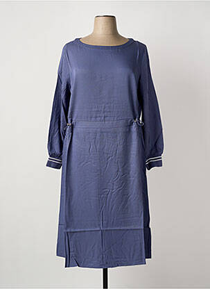Robe mi-longue manches longues manches longues bleu SHEEGO femme