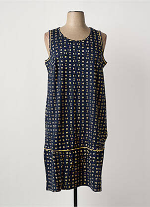 Robe mi-longue imprimé fantaisie sans manche bleu SHEEGO femme