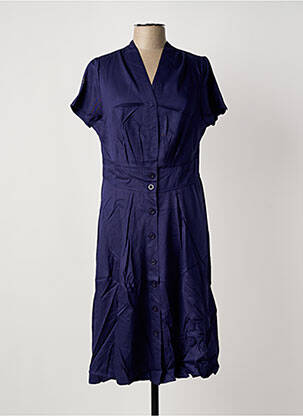 Robe mi-longue manches courtes manches courtes bleu SHEEGO femme