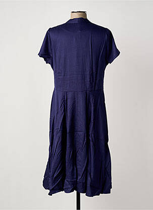 Robe mi-longue manches courtes manches courtes bleu SHEEGO femme