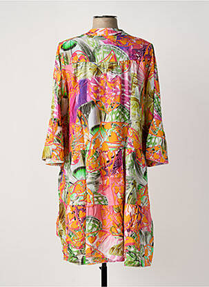 Robe mi-longue coupe fluide manches 3/4 rose SHEEGO femme