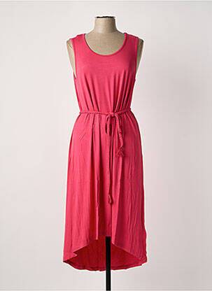 Robe mi-longue sans manche sans manche rose SHEEGO femme