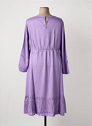 Robe mi-longue manches longues manches longues violet SHEEGO femme
