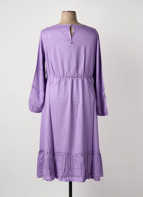 Robe mi-longue manches longues manches longues violet SHEEGO femme