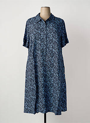 Robe mi-longue imprimé fantaisie manches courtes bleu SHEEGO femme