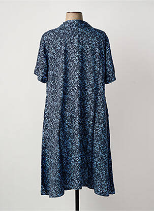 Robe mi-longue imprimé fantaisie manches courtes bleu SHEEGO femme