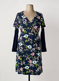 Robe mi-longue imprimé fleurs manches longues bleu SHEEGO femme