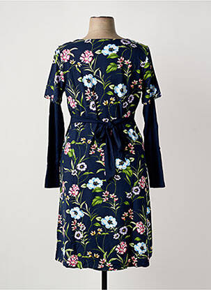 Robe mi-longue imprimé fleurs manches longues bleu SHEEGO femme