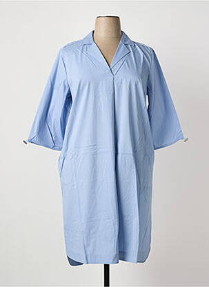 Robe mi-longue manches longues manches longues bleu SHEEGO femme