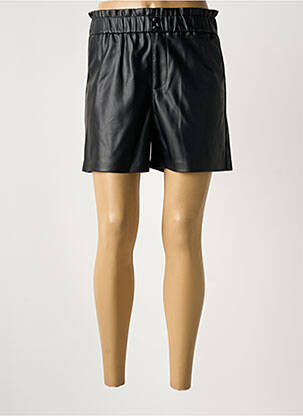 Short tissage simili-cuir taille haute noir TIFFOSI femme