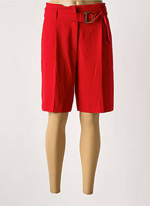 Bermuda taille haute taille haute rouge MORGAN femme