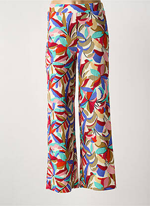 Pantalon droit tissage crêpe taille normale rouge GARCIA femme