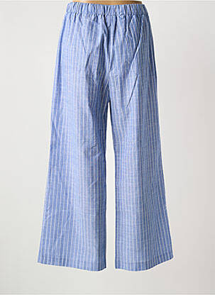 Pantalon large tissage crêpe taille haute bleu LOLA ESPELETA femme