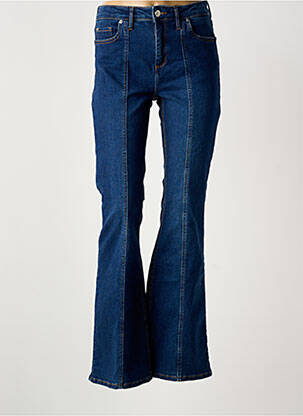Jean coupe flare stretch taille haute bleu TIFFOSI femme