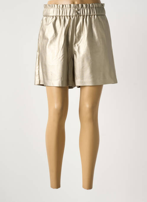 Short tissage simili-cuir taille haute or TIFFOSI femme