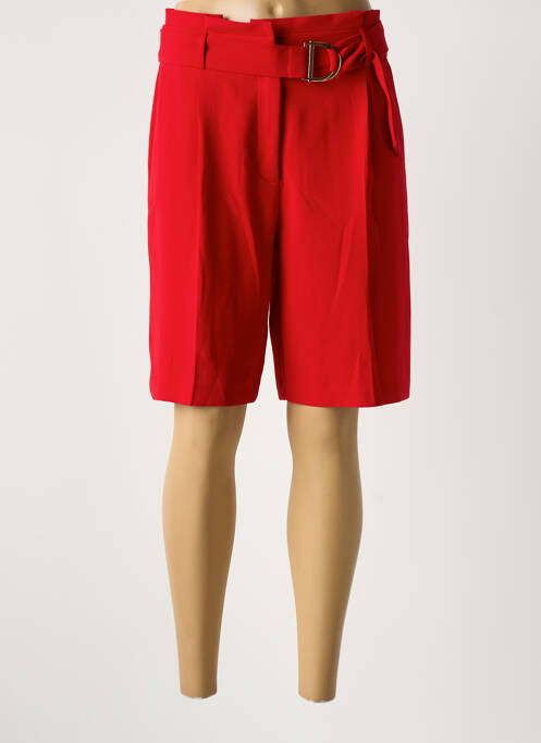 Bermuda taille haute taille haute rouge MORGAN femme