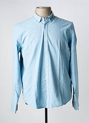 Chemise manches longues poignets boutonnés bleu GARCIA homme