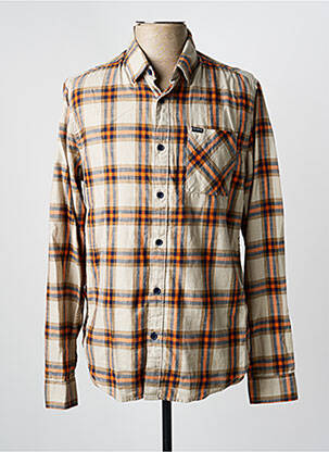 Chemise manches longues beige GARCIA homme