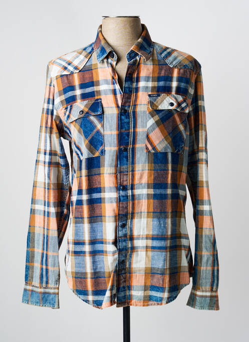 Chemise manches longues bleu GARCIA homme