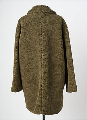 Manteau long coupe droite sans capuche vert LA FEE MARABOUTEE femme