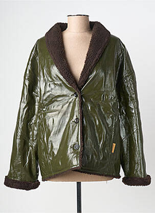 Veste casual col tailleur vert BELLEROSE femme
