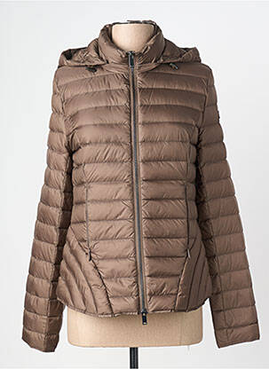 Doudoune poches a capuche marron EVA KAYAN femme