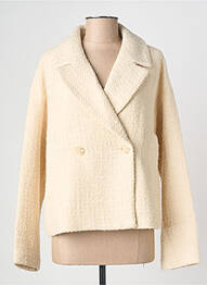 Manteau court coupe droite sans capuche beige SUMMUM femme
