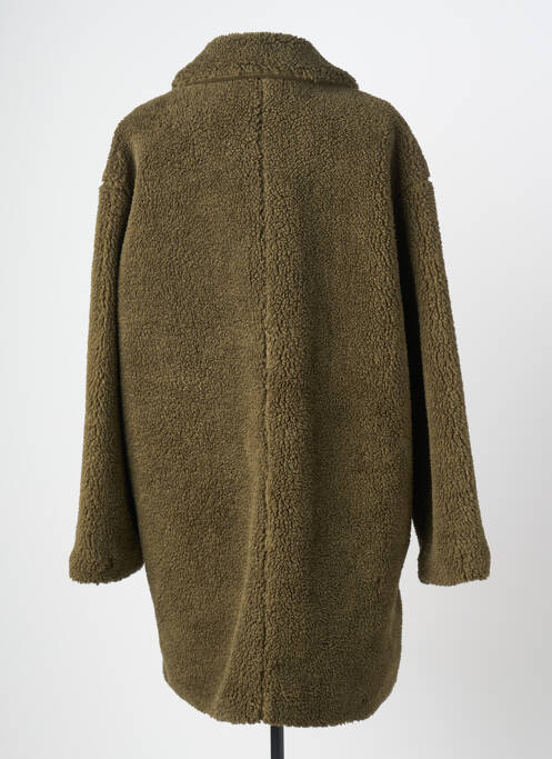 Manteau long coupe droite sans capuche vert LA FEE MARABOUTEE femme